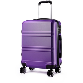 KONO Koffer Trolley Hartschale Handgepäck Zwillingsrollen Leichtgewicht ABS Kabinentrolley Reisekoffer Zahlenschloss 55cm (violett)