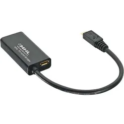 INLINE MHL Micro-USB zu HDMI Adapterkabel, für Smartphones mit MHL, 0,1m