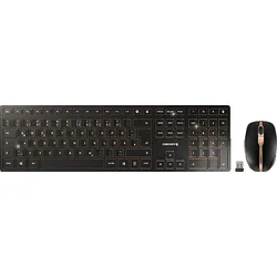 CHERRY DW 9100 SLIM, Tastatur & Maus Set, kabellos, Schwarz/Bronze