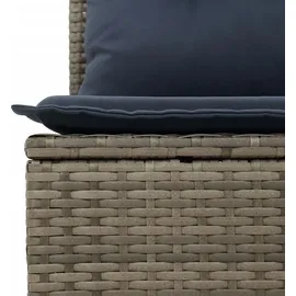 vidaXL Gartensofa-Set 8-tlg. grau Polyrattan