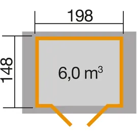 Weka Gartenhaus 316 1,98 x 1,48 m natur