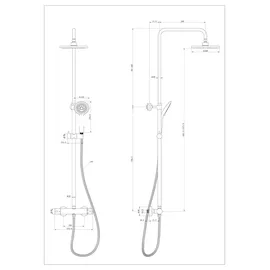 Wenko Duschsystem Young Eco mit Thermostat-Armatur Silber 120 cm