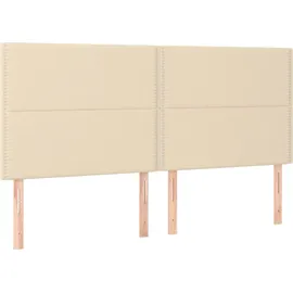 vidaXL Boxspringbett mit Matratze Creme 200x200 cm Stoff