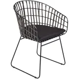 möbelliebling Esszimmerstuhl Armlehnenstuhl Rattan Farbe anthrazit inkl. Kissen LIMA