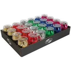 Clairefontaine Set mit 24 Eiknäueln Geschenkband glänzend, 10mx7mm, Farben sortiert - Sortierung 612099C