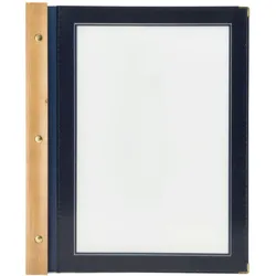 Securit® Holz-Menühalter – 2 doppelseitiger Einleger  – Zeigt 4 Seiten – A4 – Blau