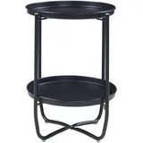 [en.casa] Sandefjord Beistelltisch Ø 40 x 57,5 cm Schwarz
