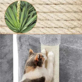 Yaheetech Kratzbaum Katzenkratzbaum 145 cm Stabiler Katzenbaum mit Aussichtsplattform Liegemulde Sisalstämme Kletterbaum für kleinen mittelgroßen