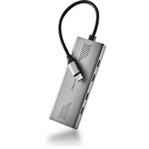 ngs Wonder4-C USB-C Multiport-Adapter 4-in-1 Hub mit 4 USB 3.0-Anschlüssen, hohe Geschwindigkeit 5 Gbit/s, kompatibel mit PC, Mac und Tablet, tragbares und leichtes Design, Aluminiumgehäuse, Kabel 180