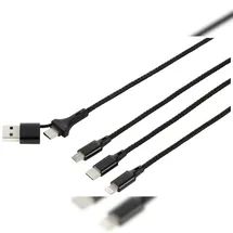 Renkforce USB-Ladekabel USB 2.0 USB-A Stecker, USB-C® Stecker, USB-Micro-B Stecker, Apple Lightning Stecker, USB-C® Stecker 3.00m