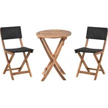 Beliani Balkonset Braun - Schwarz