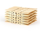 homebee HomeBee® 100 Stück Wäscheklammern Holz - FSC®-Zertifiziert – Nachhaltige Holzklammern groß, Holzwäscheklammern aus Bambus, 6 cm Länge, Holzkluppen, Dekoklammern