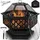 tillvex Feuerschale mit Funkenschutz & Grillrost Feuerstelle Outdoor für den Garten 4 in 1 BBQ Grill mit Abdeckung, Schürhaken, Zange | Kohlerost |