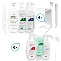 Blanc HYGIENIC KOMPLETT-SET: Mini Fix-STARTER- 6x Mini Fix Spender, weiß oder schwarz + je eine Flasche der Min Fix Serie, 6x 300 ml