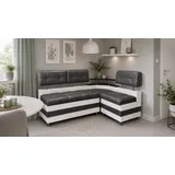 RODNIK Eckbank Latte Essecke Sitzbank Grau Modern Kunstleder mit Ablage und Stauraum