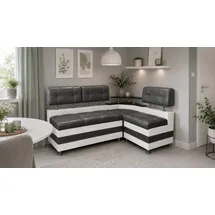 RODNIK Eckbank Latte Essecke Sitzbank Grau Modern Kunstleder mit Ablage und Stauraum