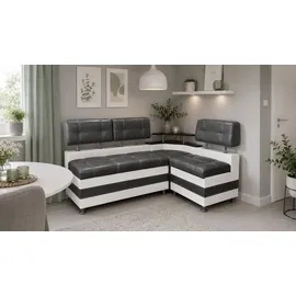 RODNIK Eckbank Latte Essecke Sitzbank Grau Modern Kunstleder mit Ablage und Stauraum