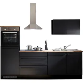 BASIC by Balculina Yourkitchen Küchenblock 260 cm, wahlweise mit E-Geräten, schwarz