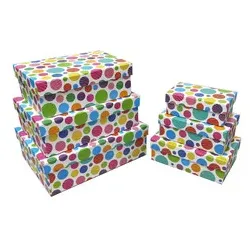 PBS Geschenkkarton Punkte bunt 55471 6tlg Flach