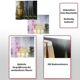 MCW Foto-Paravent, Oriental Schwarz, Gold,
