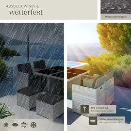 Tectake Manhattan Set 9-tlg. hellgrau