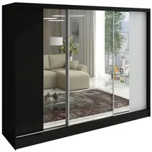 A&J MöbelLand Schiebetürenschrank VIDA 200 x 215 x 59,5 cm Schwarz