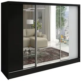 A&J MöbelLand Schiebetürenschrank VIDA 200 x 215 x 59,5 cm Schwarz