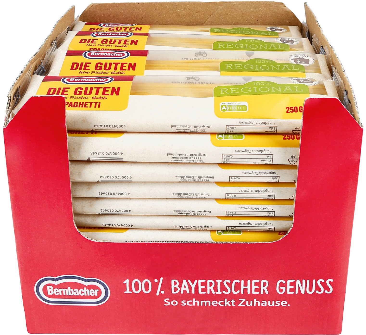 Bernbacher Die Guten Spaghetti 250 g, 50er Pack