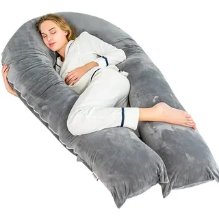 strex Schwangerschaftskissen XXL - 280cm - Abnehmbarer Bezug - Seitenschläferkissen/Body Pillow/Körperkissen/Stillkissen