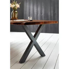 sam möbel gmbh Esstisch, Braun, Holz, Echtholz,Akazie, Rechteckig,Quadratisch, X-Form, 300x79x100 cm, Esszimmer, Tische, Esstische
