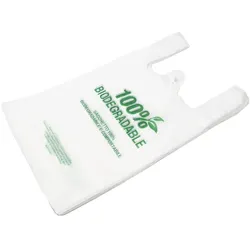 DayBays 1000 Stk. Bio Hemdchentragetaschen 27+13x48 cm 100% Biodegradable Bag weiß geblockt