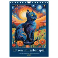 Calvendo Katzen im Farbenspiel (Wandkalender 2026 DIN A4 hoch),