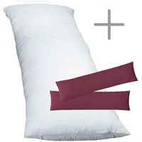 EXKLUSIV HEIMTEXTIL 2 Kissenbezüge inkl. Füllkissen Seitenschläferkissen Stillkissen 40