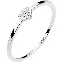 Elli DIAMONDS Herz Symbol Diamant 0.04 ct. 925er Sterling Silber 52 Damen 