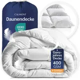 CALMONT - Daunen Bettdecke I Daunendecke 135x200 I 100% extra weiche Federn & Daunen | Fachärztlich geprüft für Allergiker | Oeko-Tex (200 x 200 cm, Ganzjahresdecke)