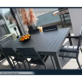 Home Deluxe Gartentisch Ausziehtisch 160 x 100 x 74 cm Anthrazit