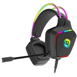 Canyon Darkless GH-9A, RGB aidimams ausin?s with Mikrofonas, Mikrofonas frequency response: 20HZ20KHZ, ABS+ Polyurethanleather, USB*1*3.5MM jack ki... / Schwarz