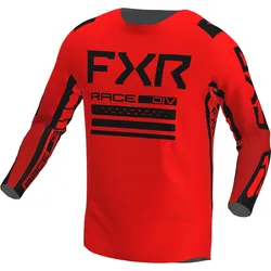 FXR Contender Off-Road Motocross Jersey, schwarz-rot, Größe XL für Männer