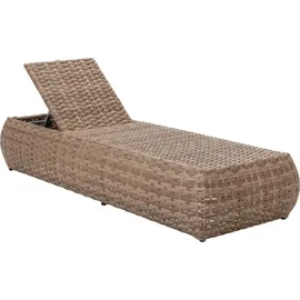 Dehner Tulum Gartenliege 195 x 94 x 60 cm Braun/Weiß