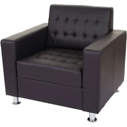Mendler Sessel Kunda, Clubsessel Loungesessel, Kunstleder, Metall-Füße ~ coffee