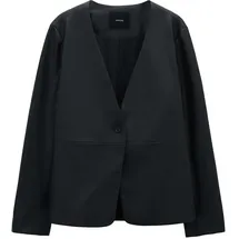 Someday Damen Blazer | Blazer NOEBE aus weichem Kunstleder Black, 38 - 38