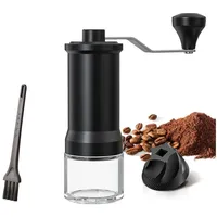 Coonoor Kaffeemühle Handkaffeemühle, manuelle Kaffeemühle mit Keramik-Kegelmahlwerk, 30-stufig einstellbar schwarz