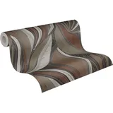 Livingwalls Vliestapete Blätter Floral Modern 10,05 m x 0,53 m Braun