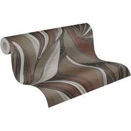Livingwalls Vliestapete Blätter Floral Modern 10,05 m x 0,53 m Braun