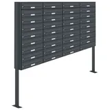 AL Briefkastensysteme AL 35 Fach Anthrazit Grau inkl. Zeitungsfach