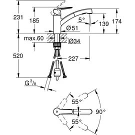 Grohe QuickFix Einhand-Spültischbatterie Start schwarz