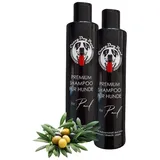 CrazyDogPaul Tiershampoo PREMIUM Hundeshampoo incl. Schutz vor Zecken & anderen Parasiten, (Vorteilspack, 2-St., sorgt für gesunde Haut und glänzendes Fell, gegen Juckreiz), gegen Verfilzungen, Rötungen, lindert Entzündungen der Hundehaut