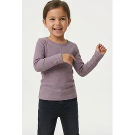 NAME IT Langarmshirt NMFKAB LS TOP NOOS in Feinripp und mit süßer Spitzenkante am Ausschnitt lila 92 EU