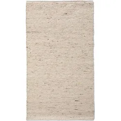 Allgäuer Teppichmanufaktur Webteppich Laax Uni 90 x 160 cm Mischgewebe Beige Creme