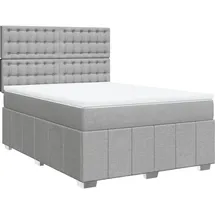 vidaXL Boxspringbett mit Matratze Hellgrau 140x200 cm Stoff